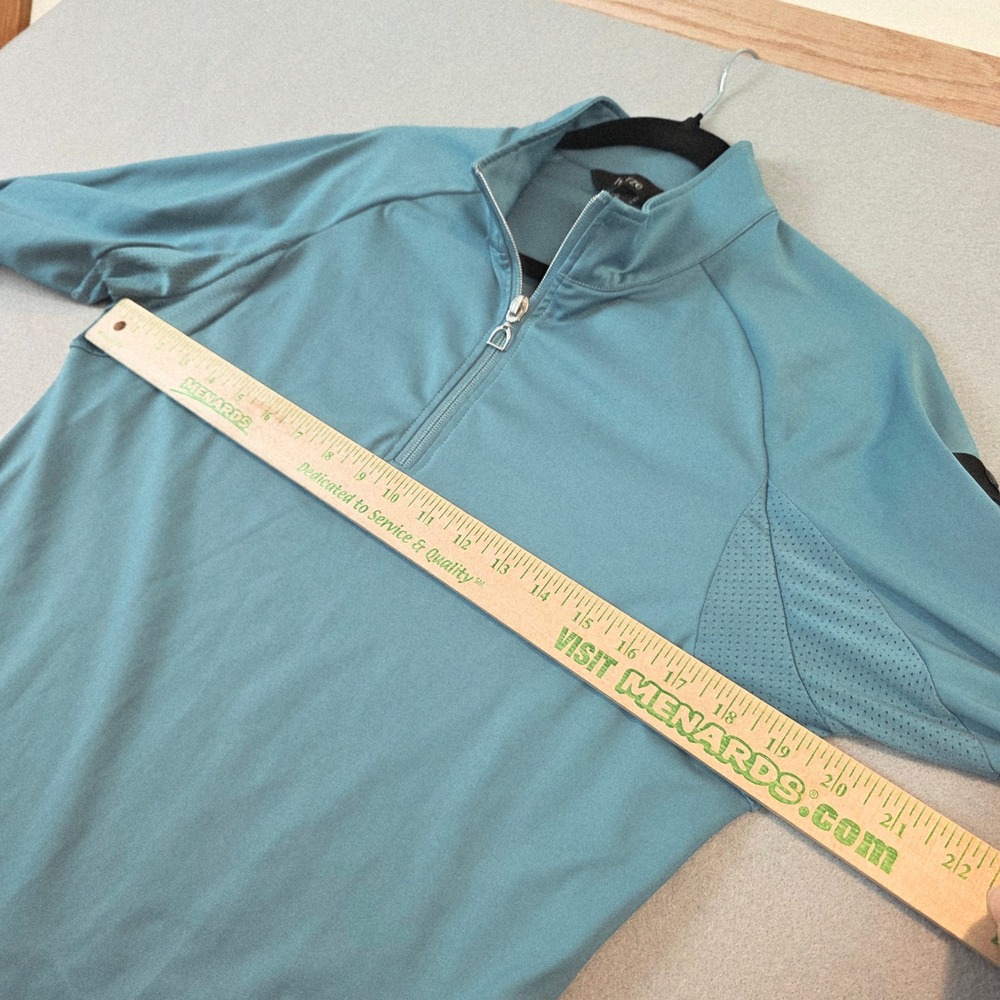 Horze Women 14 Quarter Zip Pullover Equestrian Riding Top Dusty Blue Long Sleeve - Picture 9 of 10